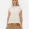 Blusa De Mangas Casquillo Con Cuello Fruncido