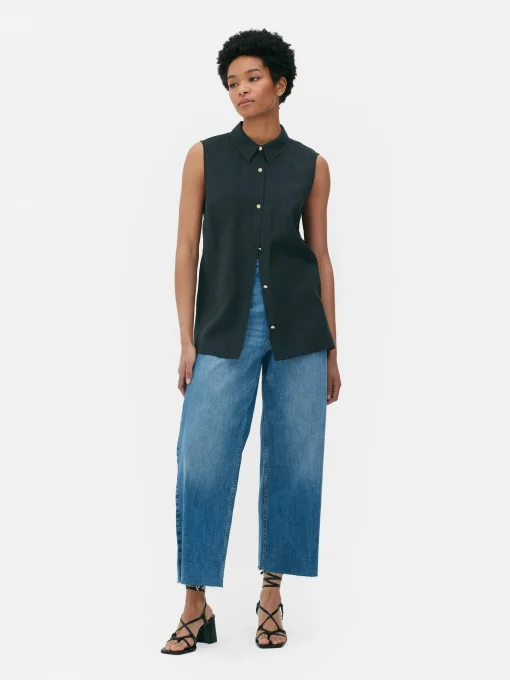 Blusa Sin Mangas Con Botones