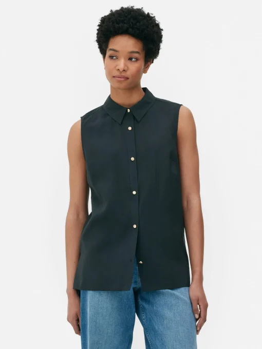 Blusa Sin Mangas Con Botones