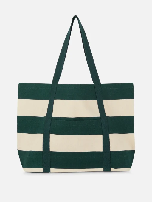 Bolso Shopper De Lona A Rayas De Rita Ora
