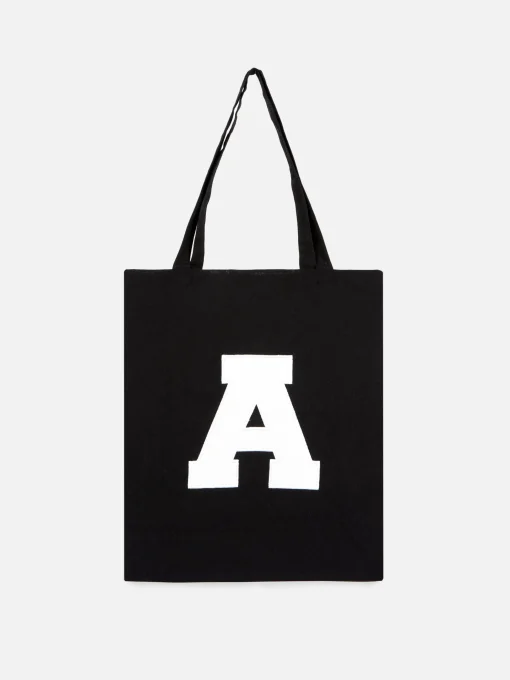 Bolso Shopper De Lona Con Inicial