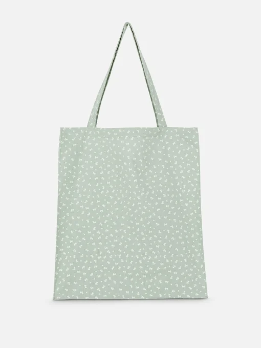 Bolso Shopper De Lona De Algodón Con Diseño Floral