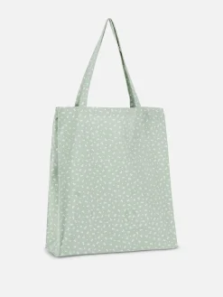 Bolso Shopper De Lona De Algodón Con Diseño Floral