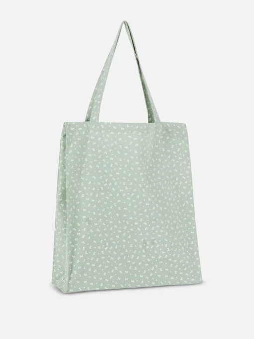 Bolso Shopper De Lona De Algodón Con Diseño Floral