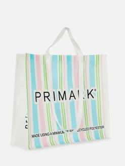 Bolso Shopper XL Con Estampado A Rayas