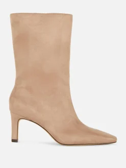 Botas De Antelina Con Tacón De Aguja