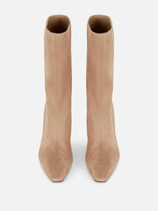 Botas De Antelina Con Tacón De Aguja