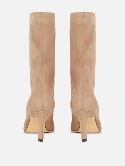 Botas De Antelina Con Tacón De Aguja