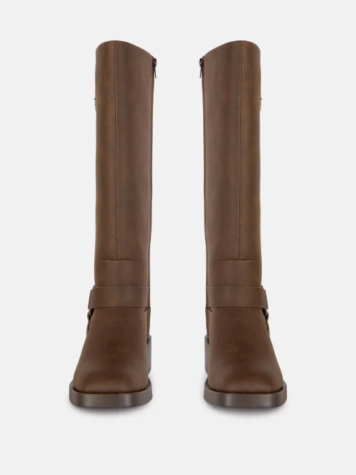 Botas De Motorista De Punta Cuadrada