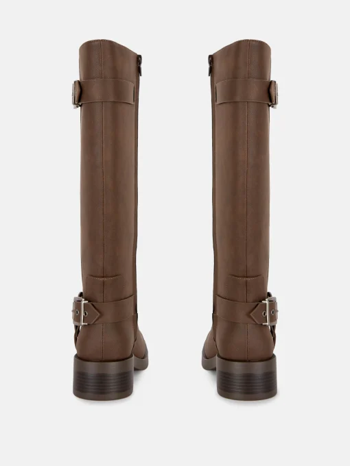 Botas De Motorista De Punta Cuadrada