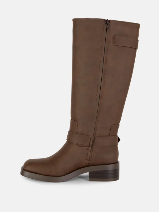 Botas De Motorista De Punta Cuadrada