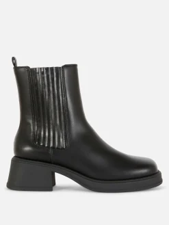 Botines Chelsea Con Tacón Grueso