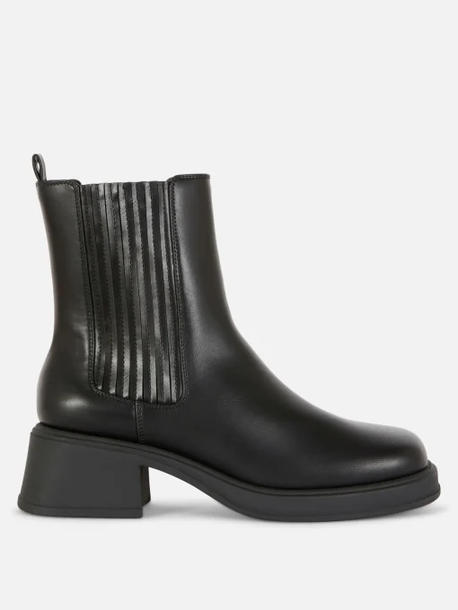 Botines Chelsea Con Tacón Grueso