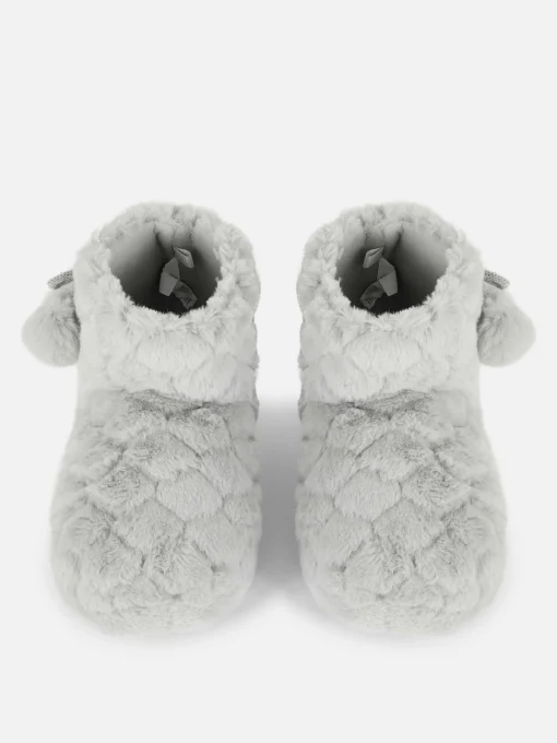 Botines De Pelo Con Pompones