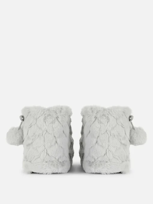 Botines De Pelo Con Pompones