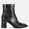 Botines De Tacón De Piel De Cocodrilo Sintética