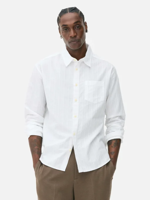 Camisa De Jacquard Con Manga Larga