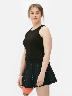Camiseta Acanalada Con Espalda Nadadora