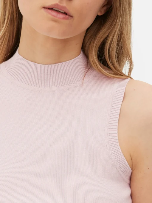 Camiseta Corta Sin Mangas De Cuello Alto