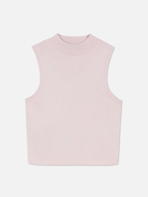 Camiseta Corta Sin Mangas De Cuello Alto