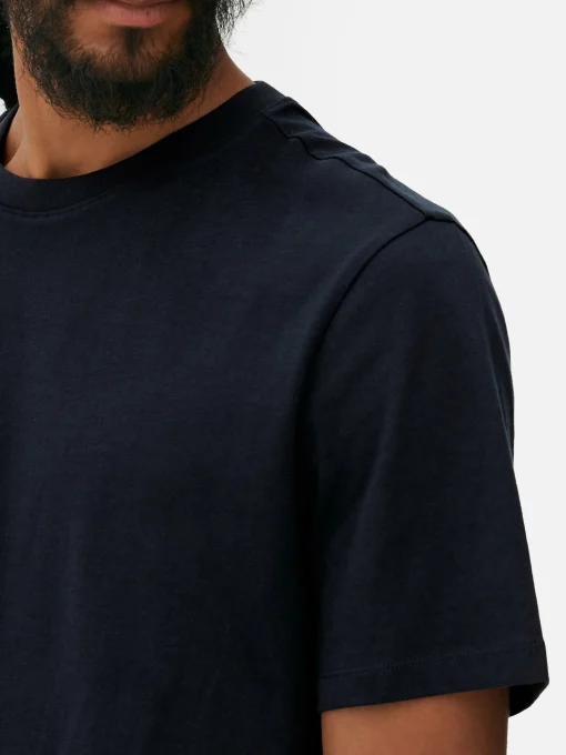 Camiseta De Cuello Redondo Y Corte Recto