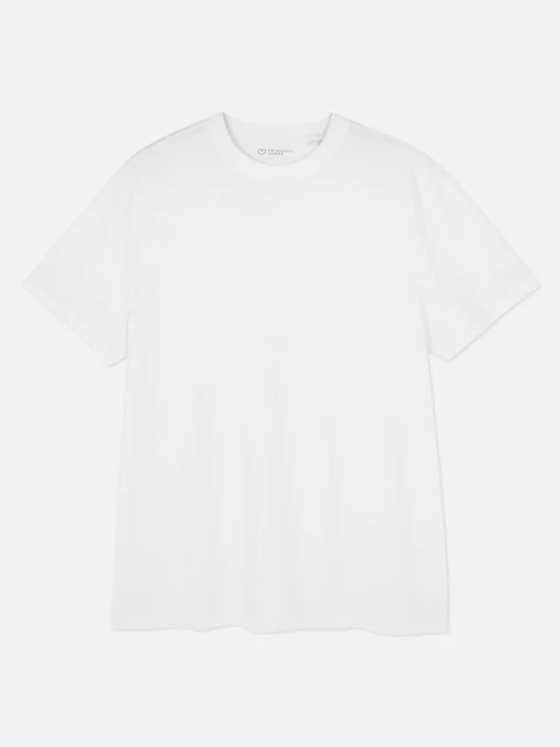 Camiseta De Cuello Redondo Y Corte Recto