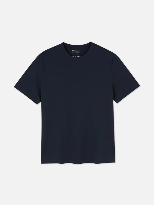 Camiseta De Cuello Redondo Y Corte Recto