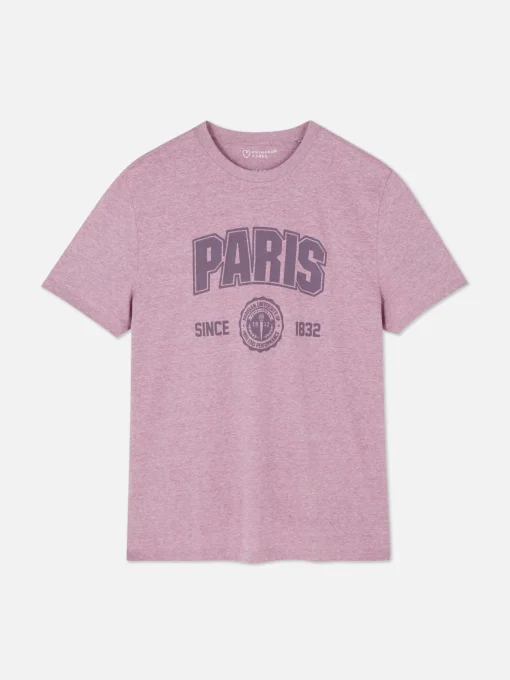 Camiseta De Manga Corta Universitaria «Paris»