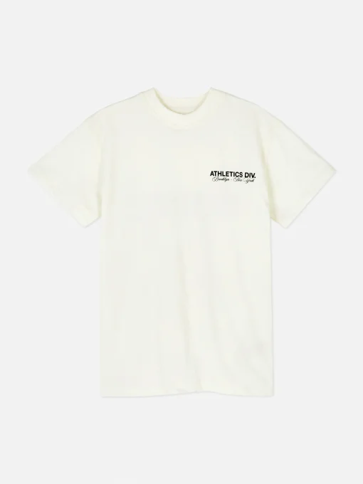 Camiseta De Manga Corta Y Estampado Deportivo