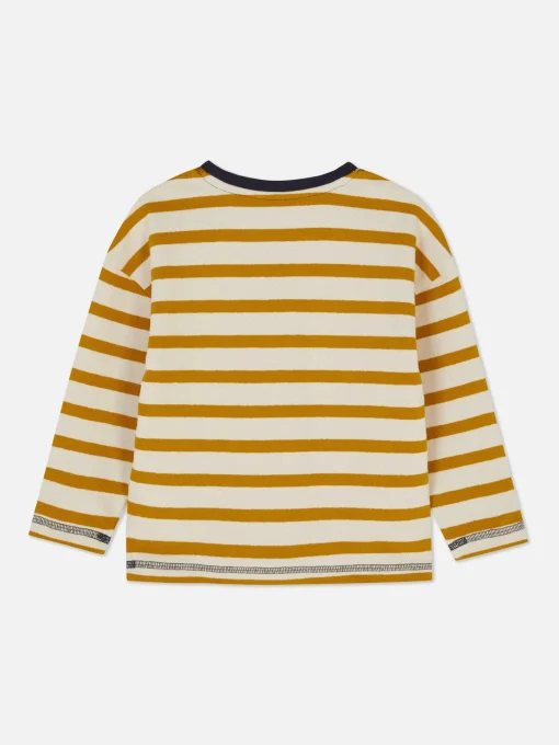 Camiseta De Manga Larga A Rayas Con Textura