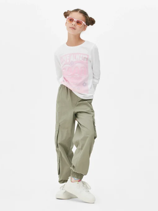 Camiseta De Manga Larga Con Estampado En El Pecho