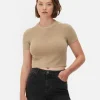 Camiseta De Punto De Cuello Redondo