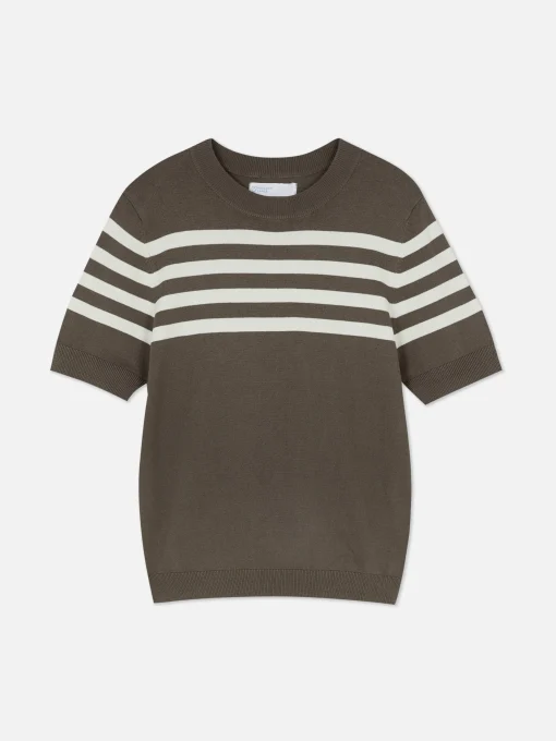 Camiseta De Punto De Manga Corta