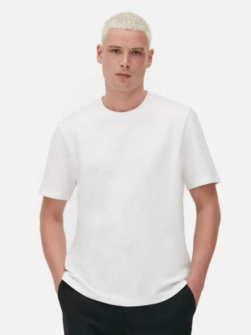 Camiseta En Tejido Otomán Acanalado