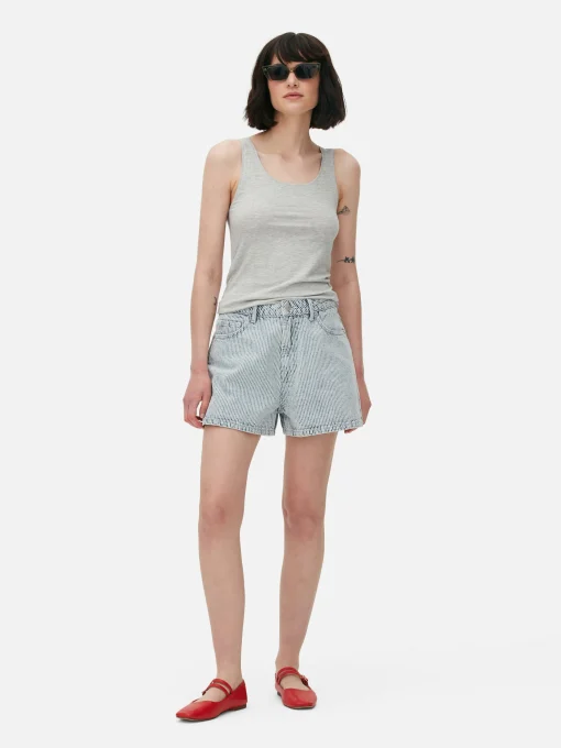 Camiseta Sin Mangas Elástica Con Escote Amplio