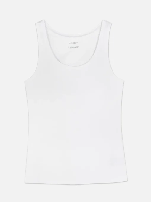 Camiseta Sin Mangas Elástica De Cuello Redondo