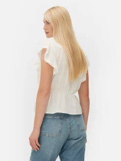 Camiseta Victoriana Sin Mangas Con Bordado Inglés