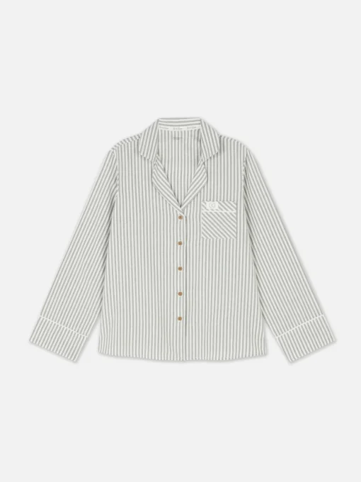 Camisón De Franela A Rayas