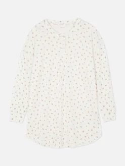 Camisón Floral De Tejido Pointelle