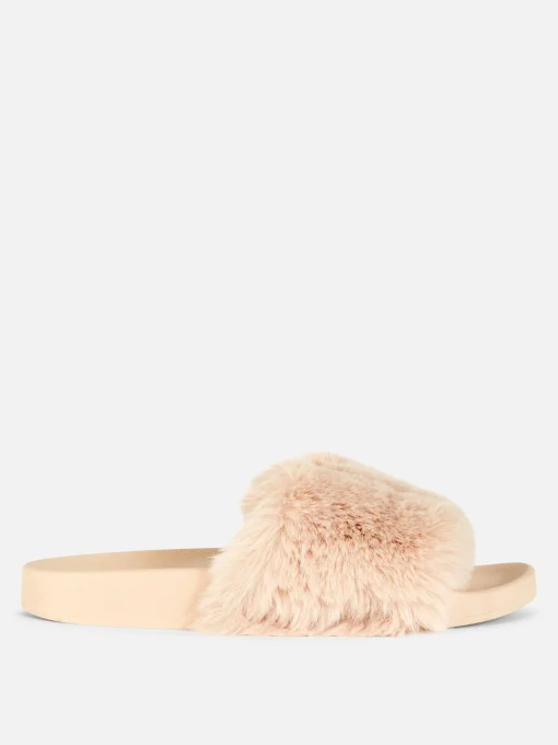 Chanclas De Pelo Sintético
