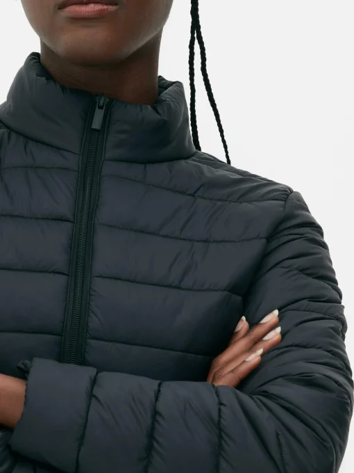 Chaqueta Acolchada Con Cuello Chimenea