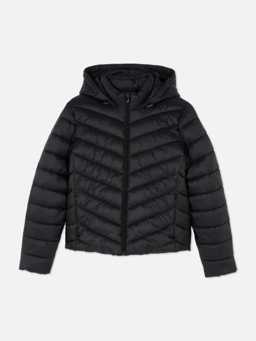 Chaqueta Ligera Acolchada Con Capucha