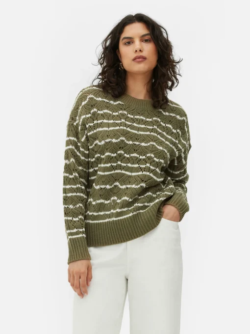 Jersey De Cuello Redondo Y Punto Abierto