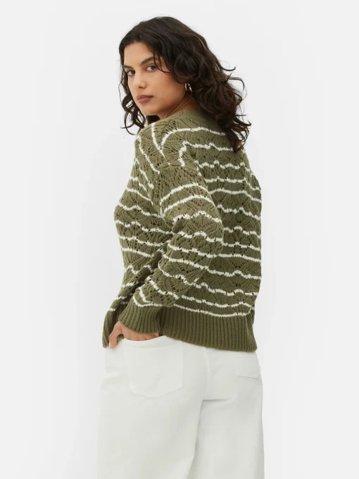 Jersey De Cuello Redondo Y Punto Abierto