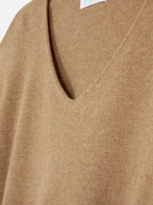 Jersey De Punto Fino Con Cuello De Pico