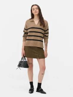 Jersey De Rayas Con Cuello Tipo Polo
