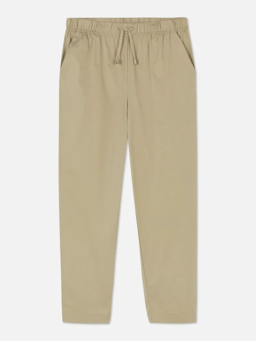 Joggers De Popelina Con Pernera Cónica