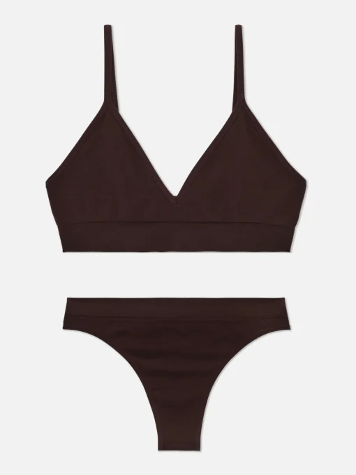 Juego De Bralette Y Tanga Triangular Sin Costuras