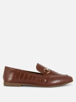 Mocasines De Piel Sintética Con Adorno Metálico