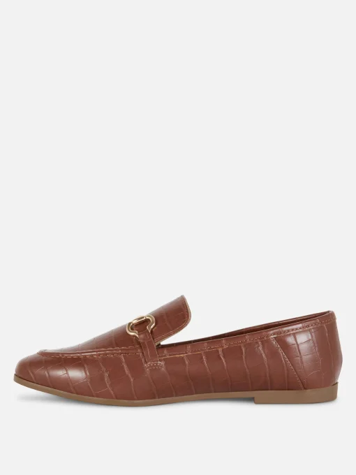 Mocasines De Piel Sintética Con Adorno Metálico